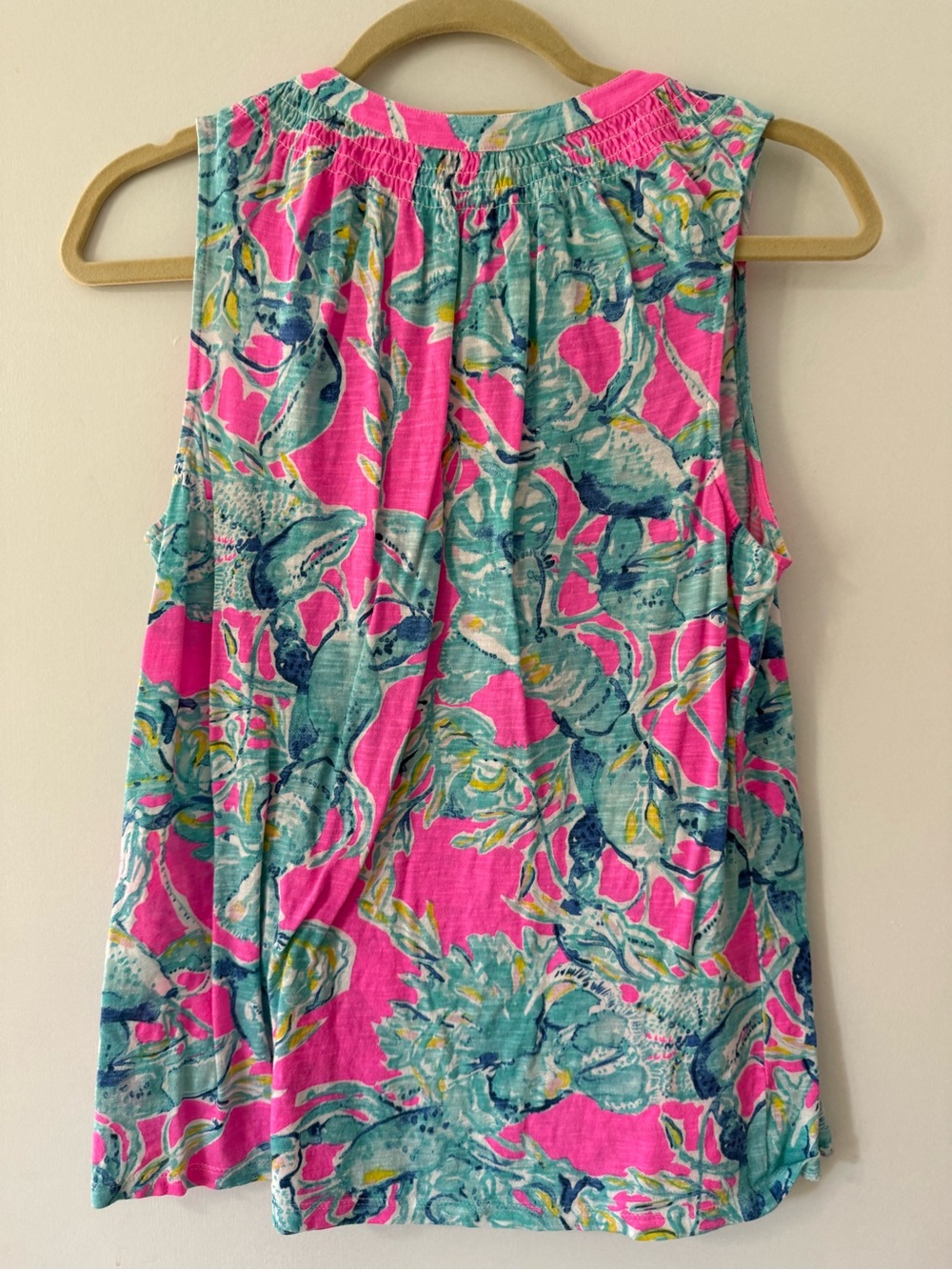 Lilly Pulitzer Pink & Teal Tropical Print Tank Top